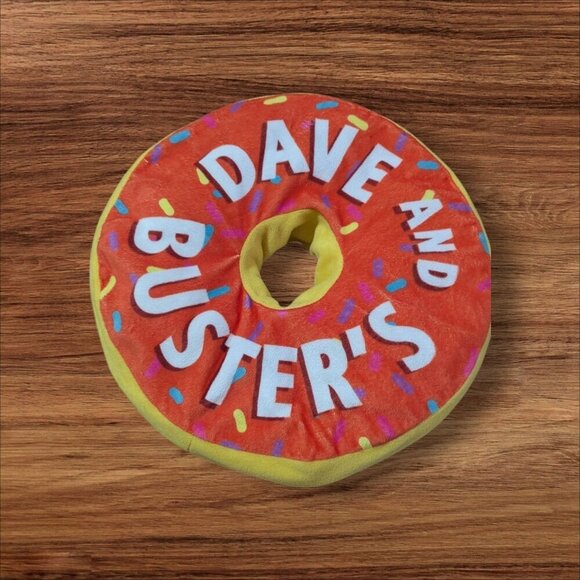 Dave & Busters Donut-shaped  Plush Pillow Toy 15" Sprinkled Design advertising - Picture 1 of 8